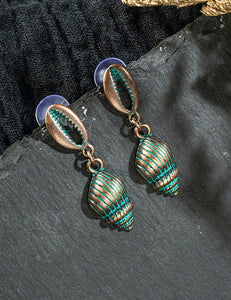 E1649 Bronze Sea Shell Earrings - Iris Fashion Jewelry