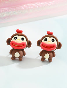 L499 Cute Brown Monkey Earrings - Iris Fashion Jewelry