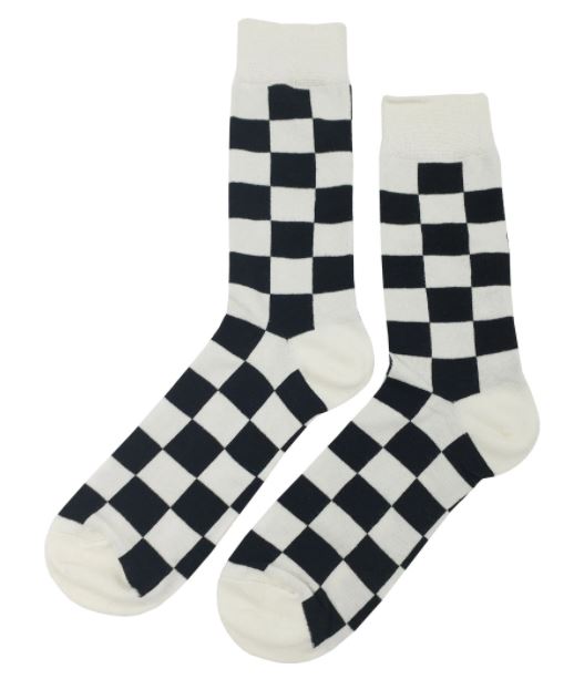SF1255 Black & White Checkered Socks - Iris Fashion Jewelry