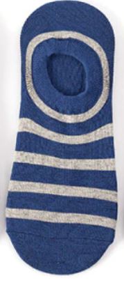 SF348 Navy Blue Gray Stripe Low Cut Socks - Iris Fashion Jewelry
