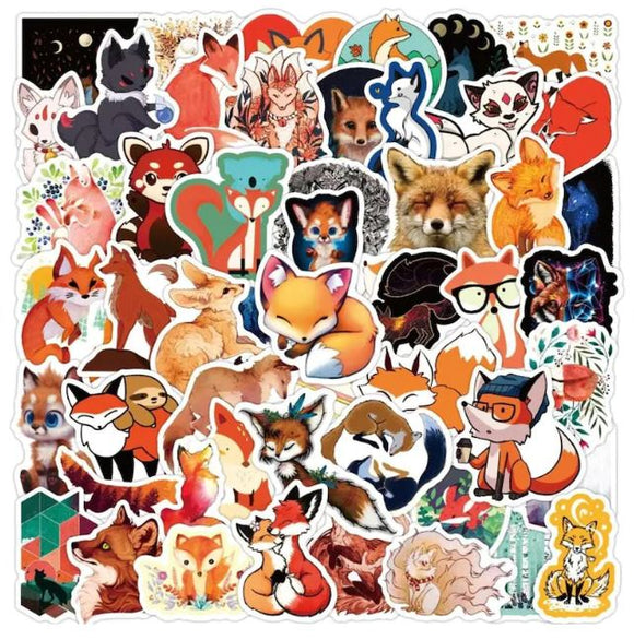 ST63 Fox Stickers 20 Pieces