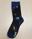 SF988 Black Colorful Floral Design Socks - Iris Fashion Jewelry