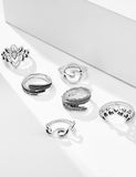 RS20 Silver Wave 6 pc. Ring Set - Iris Fashion Jewelry