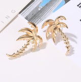 E1340 Gold Palm Tree Earrings - Iris Fashion Jewelry