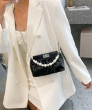 PB15 Black Pearl Accent Shoulder Bag - Iris Fashion Jewelry