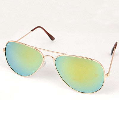 S296 Green Reflective Aviator Style Sunglasses - Iris Fashion Jewelry