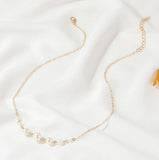 N1339 Gold Chain Multi Pearl Necklace with FREE Earrings - Iris Fashion Jewelry