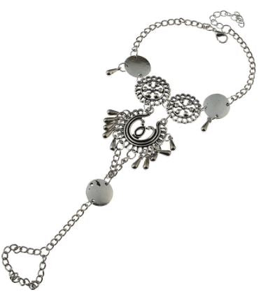 B362 Silver Tassel Design Ankle Bracelet - Iris Fashion Jewelry