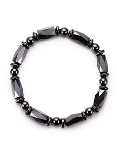 B435 Magnetic Hematite Black Stretch Bracelets - Iris Fashion Jewelry