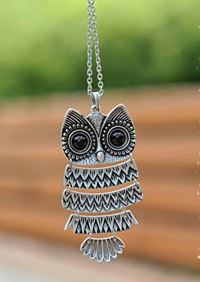 N567 Silver Owl Necklace with FREE Earrings - Iris Fashion Jewelry