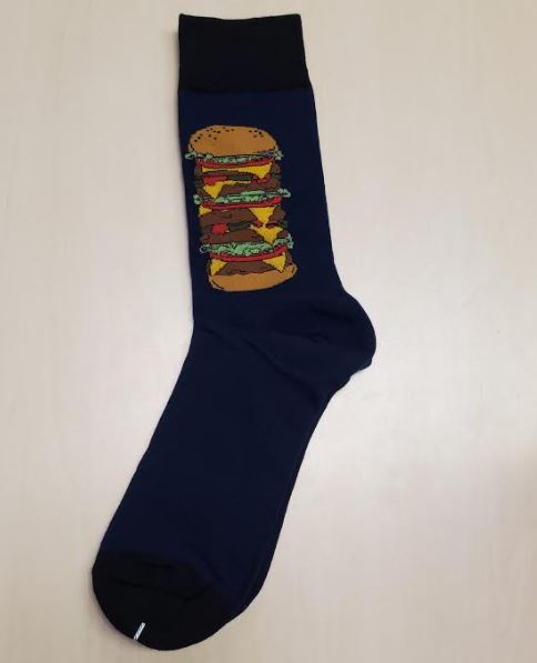 SF1089 Navy Blue Hamburger Stack Socks - Iris Fashion Jewelry
