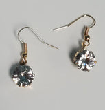 *E575 Gold Rhinestone Dangle Earrings - Iris Fashion Jewelry