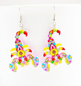 *E922 Colorful Acrylic Scorpion Earrings - Iris Fashion Jewelry