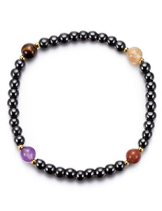 B437 Black & Multi Color Bead Ankle Bracelets - Iris Fashion Jewelry