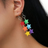 E153 Multi Color Star Dangle Earrings - Iris Fashion Jewelry