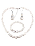 N811 White Pearls Necklace with FREE Earrings & FREE Bracelet - Iris Fashion Jewelry