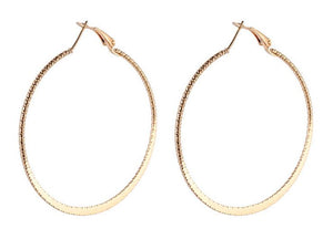 E551 Gold Flat Bottom 3" Earrings - Iris Fashion Jewelry