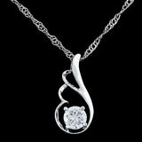 L64 Small Silver Wing Design with Diamond Necklace with FREE Earrings - Iris Fashion Jewelry