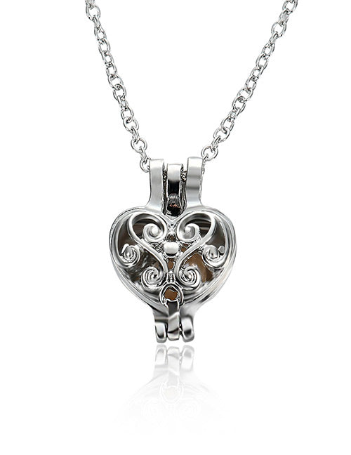 N686 Silver Short Chain Hinged Heart Necklace with FREE Earrings - Iris Fashion Jewelry