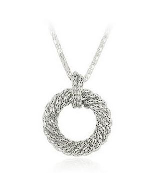 N697 Silver Metal Mesh Necklace with FREE Earrings - Iris Fashion Jewelry