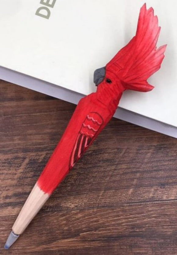 V22 Red Cockatiel Wood Pen - Iris Fashion Jewelry