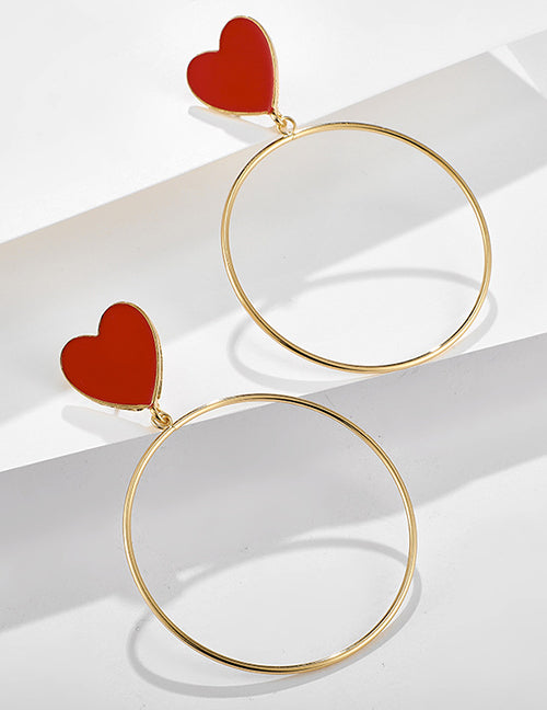 E444 Gold Heart Hoop Earrings - Iris Fashion Jewelry
