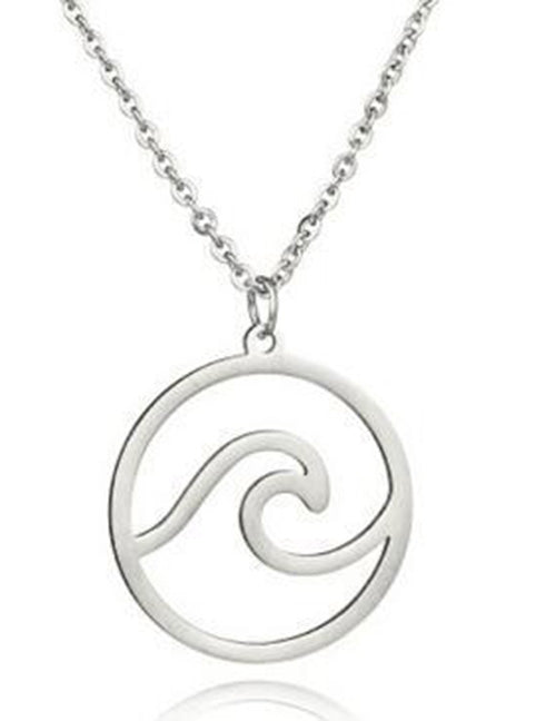 N795 Silver Wave Necklace With FREE Earrings - Iris Fashion Jewelry