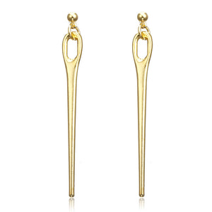 E1165 Gold Long Dangle Earrings - Iris Fashion Jewelry