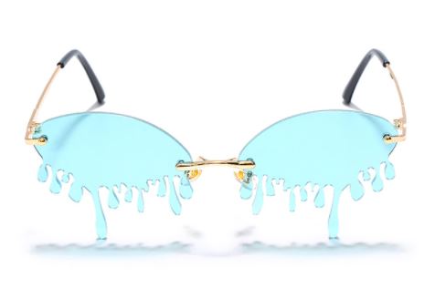 S328 Light Blue Dripping Fashion Sunglasses - Iris Fashion Jewelry