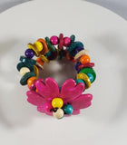 B316 Flower Colorful Multi Strand Bead Bracelet - Iris Fashion Jewelry