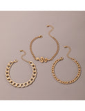 B1146 Gold Snake Chain Bracelet Set - Iris Fashion Jewelry