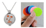 N1394 Silver Island Time Essential Oil Necklace with FREE Earrings PLUS 5 Different Color Pads - Iris Fashion Jewelry