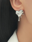 E1748 Silver Melting Heart Earrings - Iris Fashion Jewelry