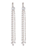 E1784 Silver Rhinestone Dangle Earrings - Iris Fashion Jewelry