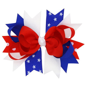 H154 Red White & Blue Red Bow Head Band - Iris Fashion Jewelry