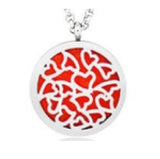 N136 Silver Funky Hearts Essential Oil Necklace with FREE Earrings PLUS 5 Different Color Pads - Iris Fashion Jewelry