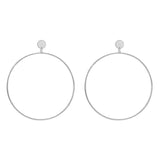 E1690 Silver Giant Hoop Earrings - Iris Fashion Jewelry