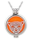 N1903 Silver Leopard Essential Oil Necklace with FREE Earrings PLUS 5 Different Color Pads - Iris Fashion Jewelry