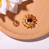 F24 Gold Sunflower Fashion Pin - Iris Fashion Jewelry