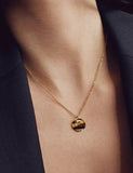 N89 Gold Textured Disk Necklace with FREE Earrings - Iris Fashion Jewelry