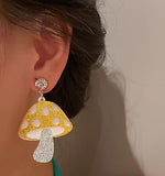 E1596 Acrylic Glitter Mushroom Earrings - Iris Fashion Jewelry