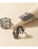 RS63 Silver Color 3 Piece Ring Set - Iris Fashion Jewelry