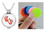 N1598 Silver Hands Essential Oil Necklace with FREE Earrings PLUS 5 Different Color Pads - Iris Fashion Jewelry