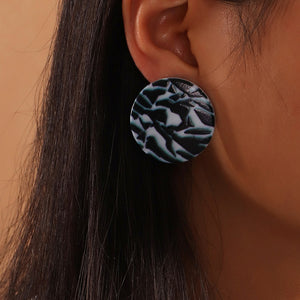 E1660 Round Animal Print Acrylic Earrings - Iris Fashion Jewelry