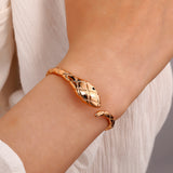 B1139 Gold Snake Cuff Bracelet - Iris Fashion Jewelry