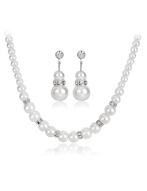 N353 Pearl Necklace with FREE Earrings - Iris Fashion Jewelry