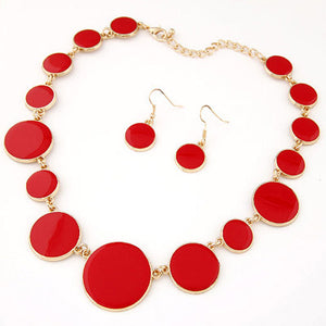 N29 Red Dot Design Necklace with FREE Earrings - Iris Fashion Jewelry