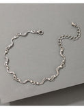 B1282 Silver Wave Design Bracelet - Iris Fashion Jewelry