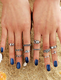 RS80 Silver Color 11 pc. Ring Set - Iris Fashion Jewelry