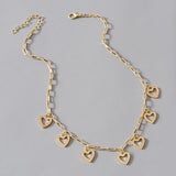 N916 Gold Chain Link Heart Necklace with FREE Earrings - Iris Fashion Jewelry
